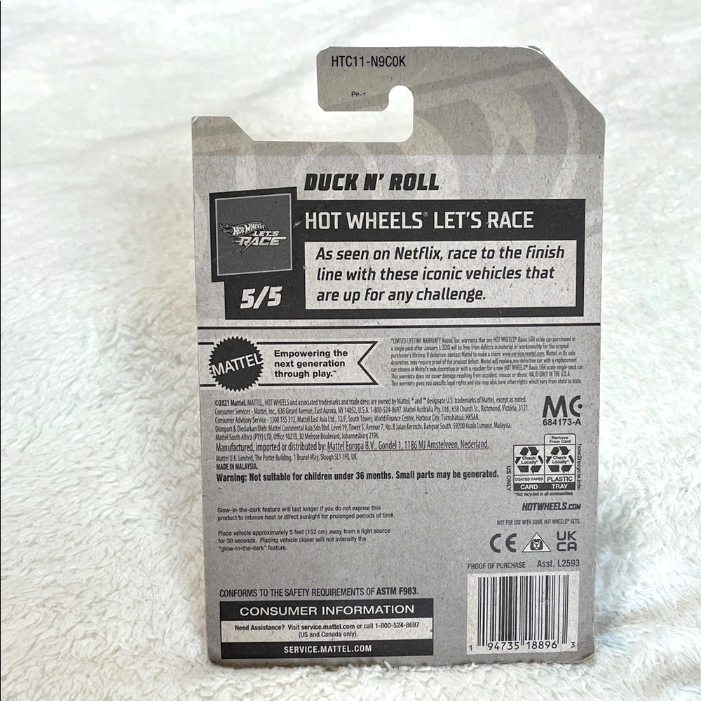 Mattel Hot Wheels Duck N' Roll Car 167/250 - Picture 2 of 8